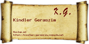 Kindler Geraszim névjegykártya